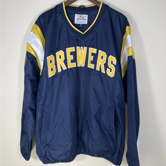 Genuine Merchandise Other - Rare G-III Milwaukee Brewers Crewneck Windbreaker Pullover Size Men’s Size XL/EG